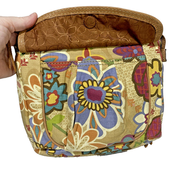 Vintage Fossil Crossbody Bag Boho Style Purse Canvas Multicolor Adjustable Strap - Picture 8 of 16